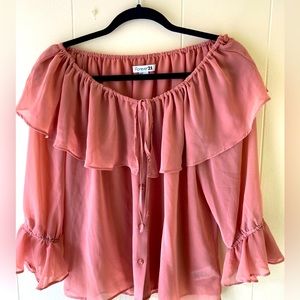 Forever 21 Off the Shoulder Top Size Small Pink
